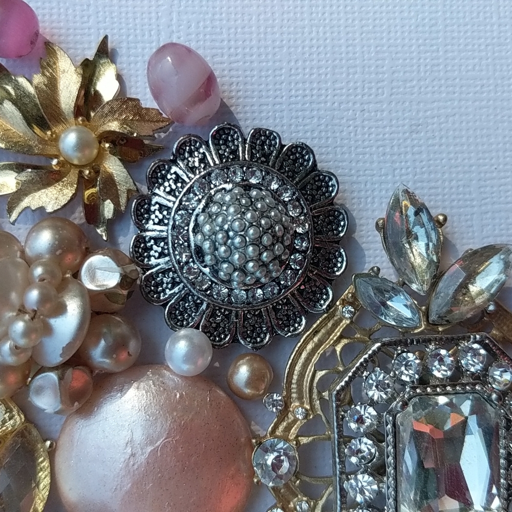 Mosaic floral or skull framed jewelry art upcycled jewelry Host Pick 6.10! - Picture 8 of 12